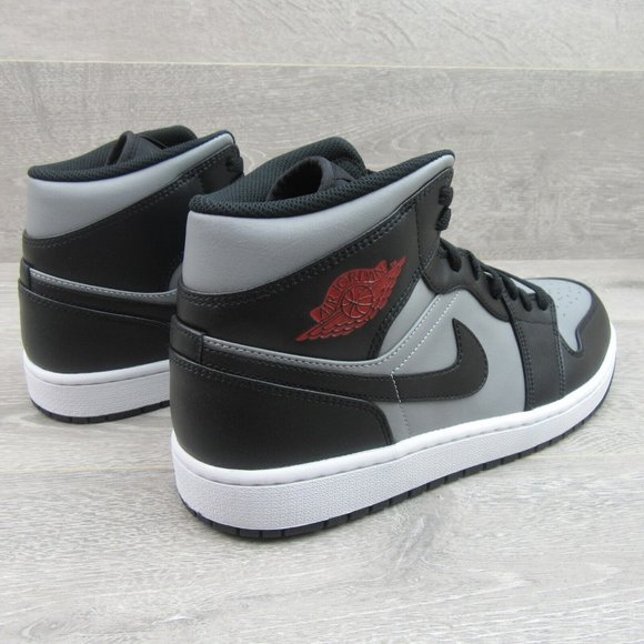 Air Jordan 1 Mid Shadow Red Black Shoes Men's Size 10.5 NEW - Picture 7 of 14